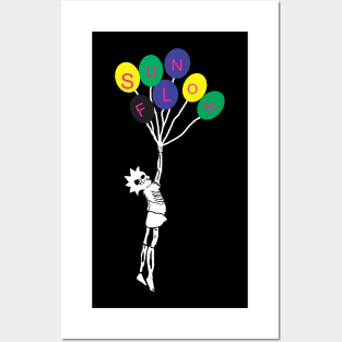 sunflow skull 1 uniqe design balloon Posters and Art